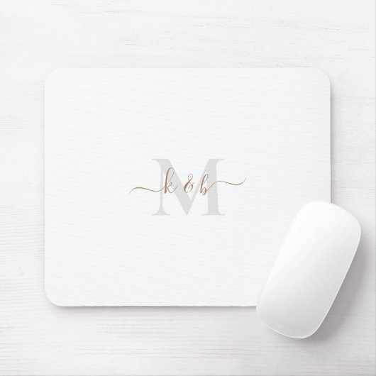 Goud en grijs Monogram-wasscript Muismat (Met muis)
