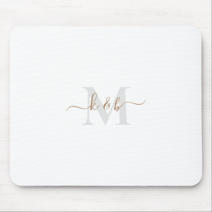 Goud en grijs Monogram-wasscript Muismat