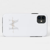 Goud en grijs Monogram wit Case-Mate iPhone Case (Achterkant (horizontaal))