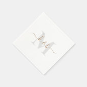 Goud en grijs Monogram Wit handschrift Servet (Hoek)