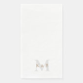 Goud en grijs Monogram wit Servet (Voorkant)