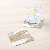 Goud en grijs vierkante kartonnen onderzetter (Insitu)