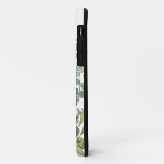 Goud en groen botanische eucalyptusbladeren Case-Mate iPhone case (Achterkant/links)