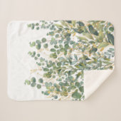 Goud en groen botanische eucalyptusbladeren sherpa deken (Voorkant (horizontaal))