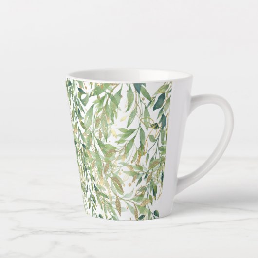 Goud en groen decoratief Plant Latte Mok (Rechts)