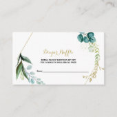 Goud en Groen Eucalyptus Luier Raffle Informatiekaartje (Voorkant)