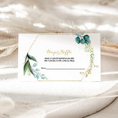 Goud en Groen Eucalyptus Luier Raffle Informatiekaartje