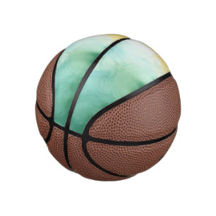 Goud en groen gemarmerd basketbal