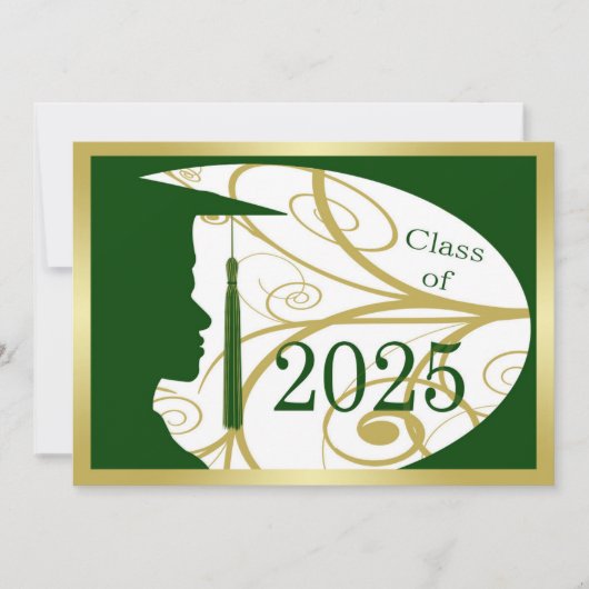 Goud en Groen Man Silhouet 2025 Kaart (Voorkant)