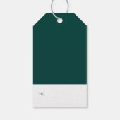 Goud en groen | Modern Deer Merry Kerstmis Cadeaulabel (Achterkant)