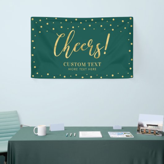 Goud en groen | Moderne kasten Alle gelegenheden Spandoek (Beurs)