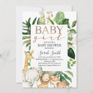 Goud en groen olievlek Baby shower Safari Kaart