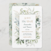 Goud en Groen Save The Date Sjabloon Kaart (Voorkant / Achterkant)