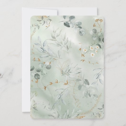 Goud en Groen Save The Date Sjabloon Kaart (Achterkant)