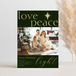 Goud en Groen Vlakke Foto Vakantie Kaart