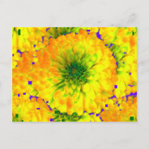 Goud en groen Zinna-design met een scherpe fijne k Briefkaart