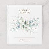 Goud en Groene Botanische Huwelijk Gepersonaliseer (Buitenkant ongevouwen)