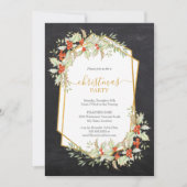 Goud en Holly | Geometrisch kerstbord Kaart (Voorkant)