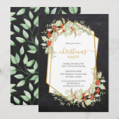 Goud en Holly | Geometrisch kerstbord Kaart (Voorkant / Achterkant)