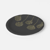 Goud en houtskool — Elegant Holiday Party Papieren Bordje (Gekanteld)