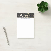 Goud en houtskool paw print patroon post-it® notes (Kantoor)