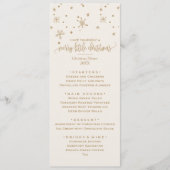 Goud en Ivoor Sneeuwvlok Kerstdiner Menu (Voorkant)