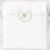 Goud en kleurenmonogram F Ronde Sticker (Tas)