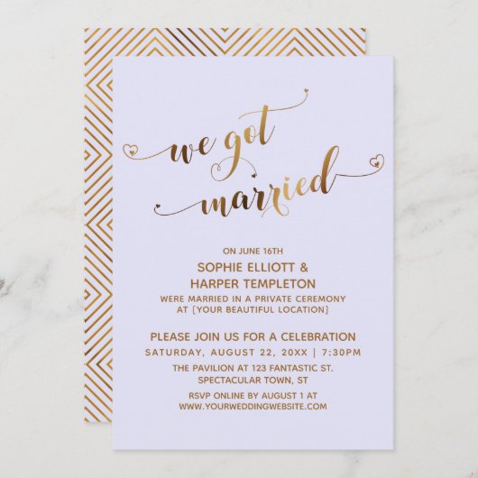 Goud en leger We hebben een gehuwde pootbruiloft Kaart (Voorkant / Achterkant)