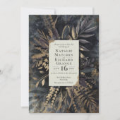 Goud en leisteen grijs bruiloft Uitnodiging (Voorkant)