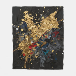 Goud en marine abstracte spetterende moderne luxe  fleece deken
