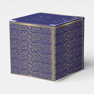 Goud en marine blauw filigraan bruiloft gunst doos bedankdoosjes