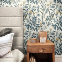Goud en marine Botanisch Patroon