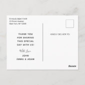  Goud en Marine Doop Dank u Briefkaart (Achterkant)