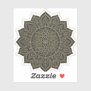 Goud en marine mandala sticker