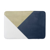 Goud en marineblauw en wit geometrisch #1 badmat (Voorkant)