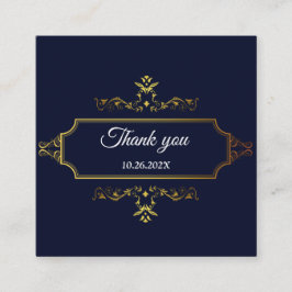 Goud en marineblauw Indische stijl enveloppe Informatiekaartje