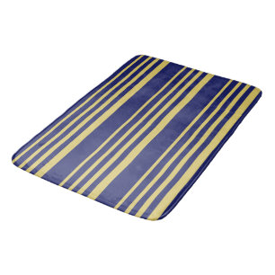 Goud en marinestrepen met patroon badmat
