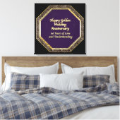 Goud en Marmer Happy Wedding Jubileum Canvas (Insitu (Slaapkamer))