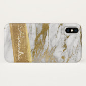 Goud en Marmer met Gouden Folie en Glitter Case-Mate iPhone Case (Achterkant (horizontaal))