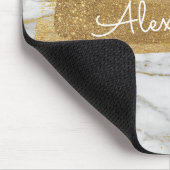 Goud en Marmer met Gouden Folie en Glitter Muismat (Hoek)