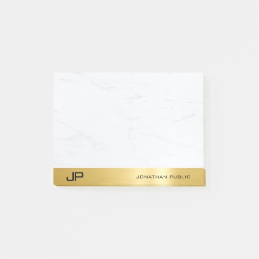 Goud en Marmer Moderne Eenvoudige Sjabloon Elegant Post-it® Notes (Voorkant)