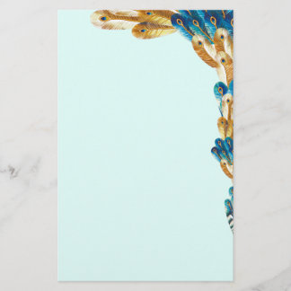 Goud en metaal Blauw Peacock Veer Grens Briefpapier