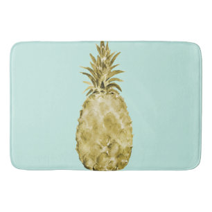 Goud en Mint Waterverf Ananas Badmat