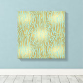 Goud en Mint Zebra Print (Insitu (Houten vloer))