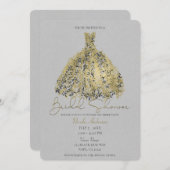 Goud en natuurlijk grijs Vrijgezellenfeest met bot Kaart (Voorkant / Achterkant)