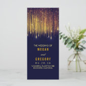 Goud en Navy String Lights Trouwprogramma's Programma (Staand voorkant)
