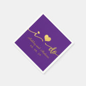 Goud en Paars doe ik | Trouwpapier servet (Hoek)