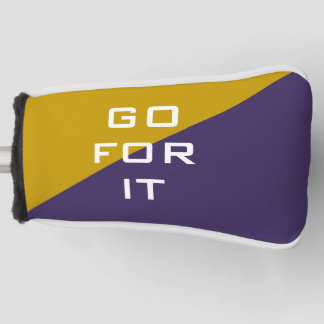 Goud en Paars Ga ervoor UDUB Moderne Klassieker Golfheadcover