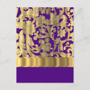 Goud en paars vocht briefkaart