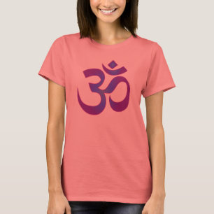 Goud en Paars Yoga-symbool T-shirt